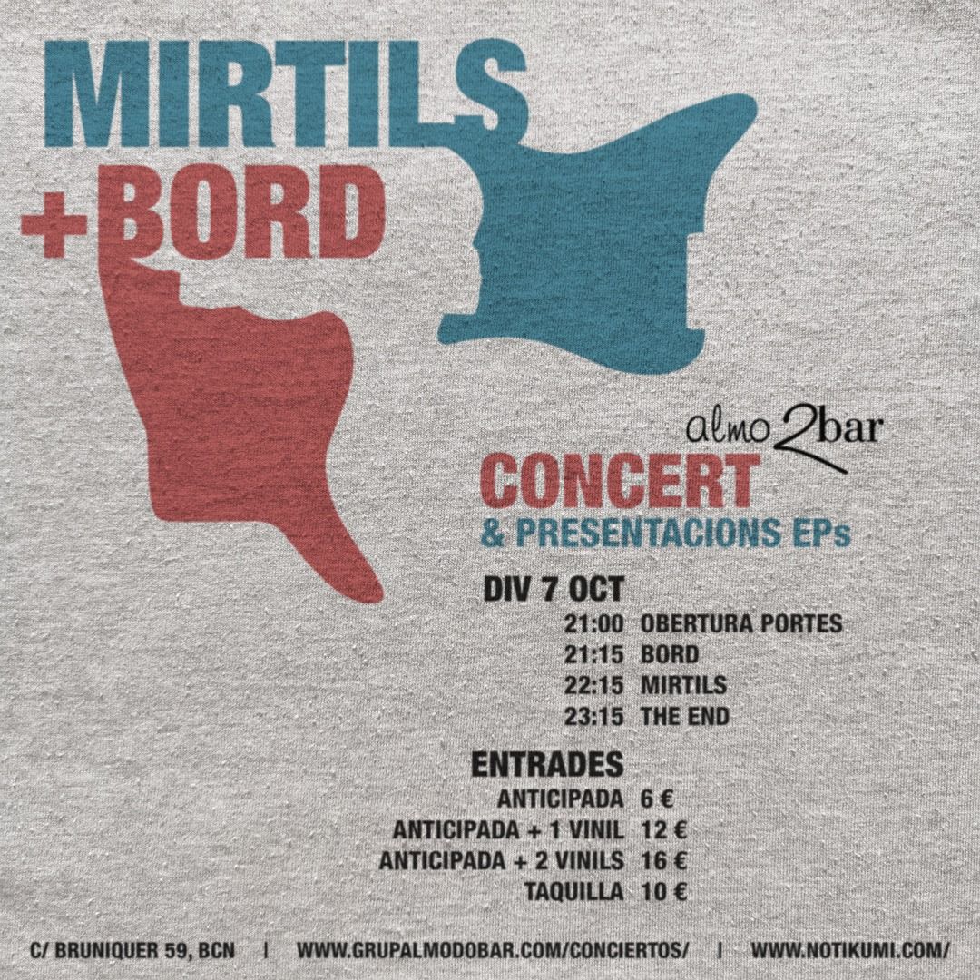 Concert de Mirtils, Bord  - Presentació vinils 10"
