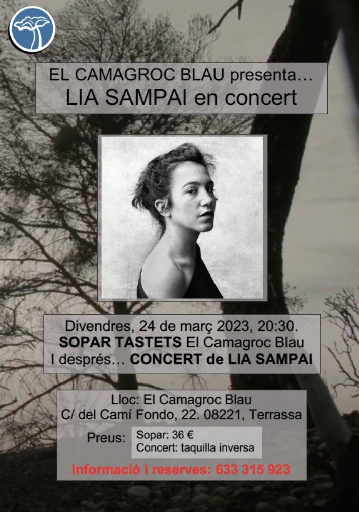 Concert de Lia Sampai  - Gastromusicals d'El Camagroc Blau, amb Lia Sampai